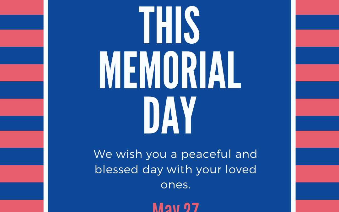 May 27 is Memorial Day