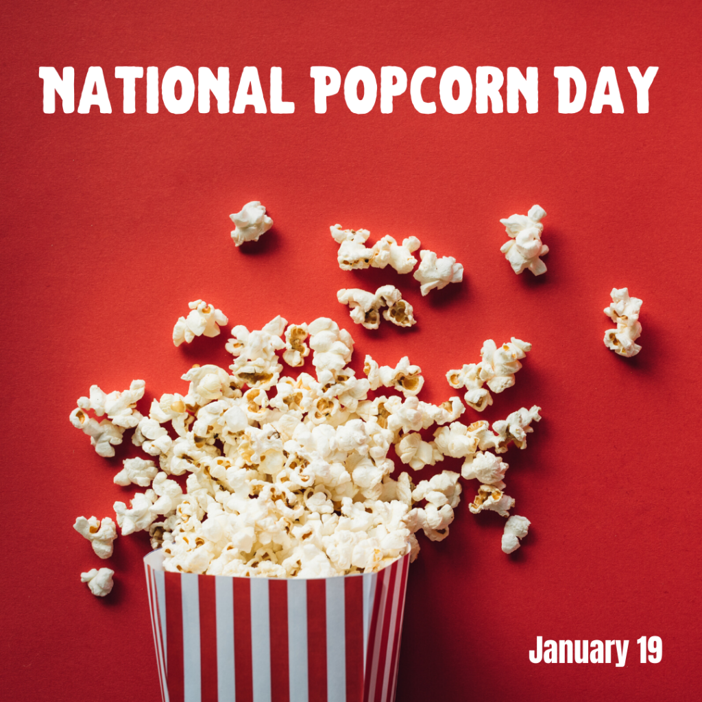 National Popcorn Day 2023 Printable Template Calendar