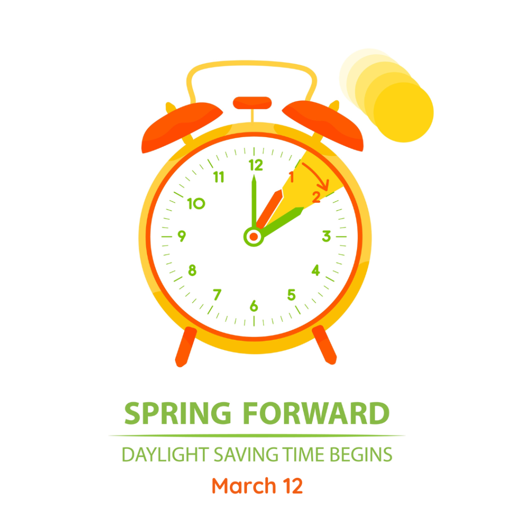 Daylight Saving Time March 12, 2023 Concept. Stock Vector